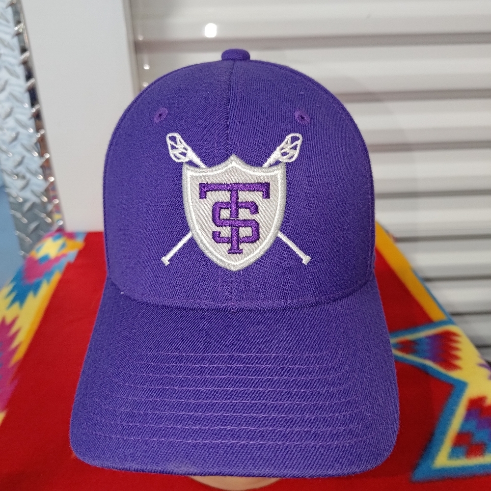 University of St. Thomas Tommies Lacrosse White Purple Unisex Fitted Hat Cap S-M
